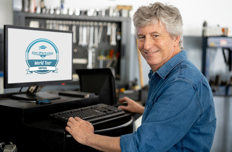 Man sitting at a computer